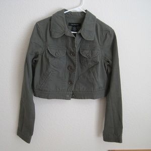 Calvin Klein Green Crop Jacket - Size Large